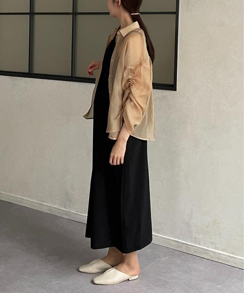 「Thevon」 長袖シャツ FREE ブラウン レディース_画像8