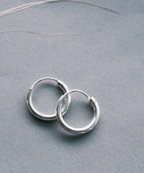 アレルギー対応 ピアス SILVER925 14mmフープピアス メンズ