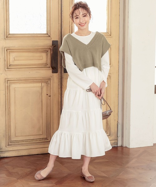 KOBE LETTUCE ベスト ジレ 「 2点セット 」ロンT×ニットベスト