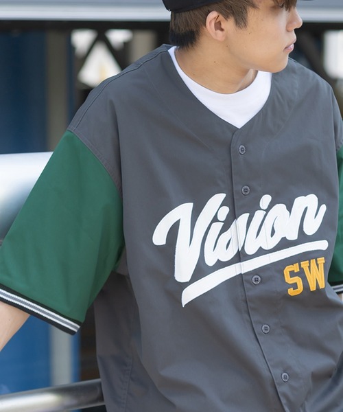 シャツ ブラウス Vision Street Wear ヴィジョンストリートウェア ロゴ刺繍ベースボールシャツ ナンバリング カレッジロゴ バックデ Zozotown Paypayモール店 通販 Paypayモール
