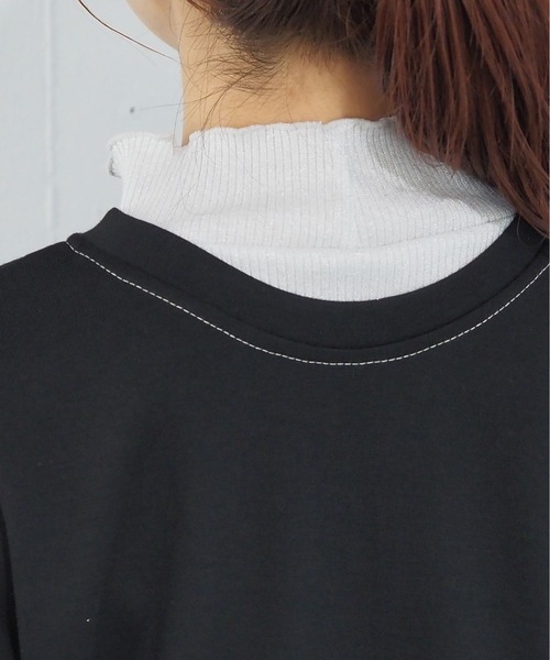 PGG ストライプ ハーフジップ ワンピース GYDA ジェイダ ブリーチハーフZIP long sleeveニットワンピース
