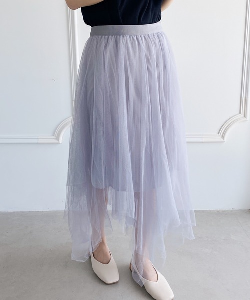 United store スカート チュールアシンメトリーフレアスカート