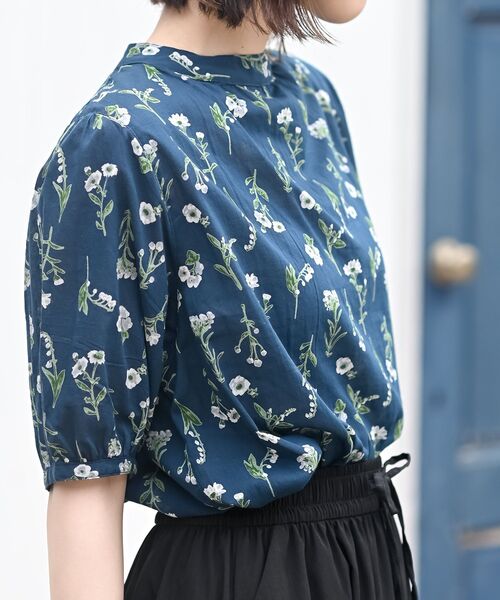 レディース 長袖ブラウス ブラック系 　花柄 右サイドに編上げ （サイズ/S/M/L）*ro1057 楽天市場】花柄 ブラウス 長袖（トップス｜レディース