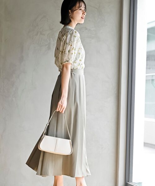 r・p・s ブラウス シャツ 花柄プチハイネック7分袖ブラウス