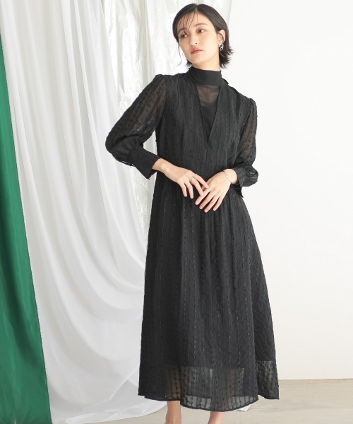 美品✨カラルス　LL　パーティードレス　黒　ブラック　レース　リボン　結婚式 Callarus ドレス 「Callarus」「結婚式・お呼ばれ・パーティー