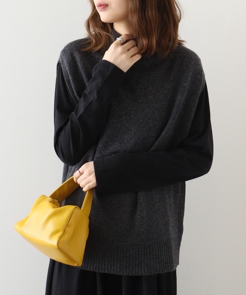 ベスト ジレ 「EGLANTINE」カシミヤブレンドアイレットベスト レディース