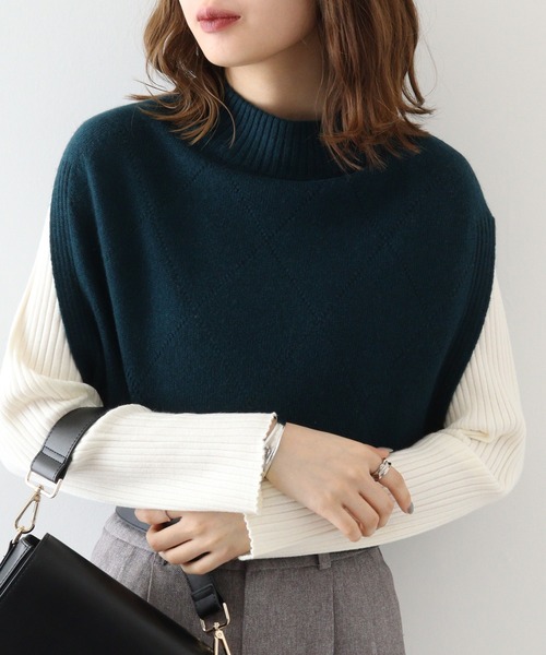 ベスト ジレ 「EGLANTINE」カシミヤブレンドアイレットベスト レディース EGLANTINE ベスト ジレ 「EGLANTINE」カシミヤブレンド