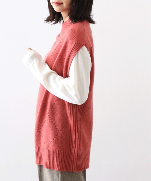 ベスト ジレ 「EGLANTINE」カシミヤブレンドアイレットベスト レディース EGLANTINE ベスト ジレ 「EGLANTINE」カシミヤブレンド