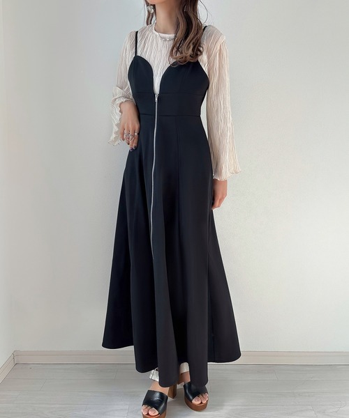 【sheller】シェリエ♡フロントジップワンピース　チェック sheller】シェリエ♡フロントジップワンピースチェック