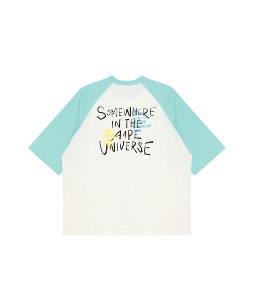 【AAPE by A BATHING APE】モック レイヤー リラックス Tシャツ A BATHING APE tシャツ MULTI LOGO HEAD RELAXED FIT TEE メンズ