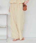パンツ ハイウエストツータックワイドパンツ レ...の詳細画像1