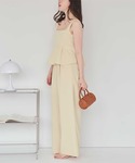 パンツ ハイウエストツータックワイドパンツ レ...の詳細画像4