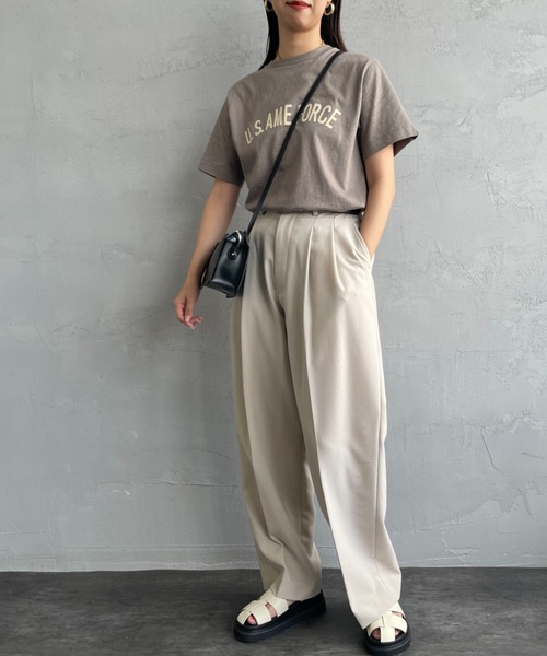 AMERICANA カレッジロゴT　グレー AMERICANA（アメリカーナ） tシャツ Tシャツ 「WEB限定」「Americana