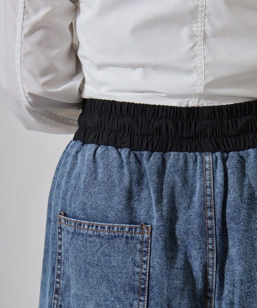 新品　今季　je crois soi サイド切替デニムパンツ ¥11,990 黒 FUNALIVE ジーンズ デニム デニムパンツ je crois soi サイド