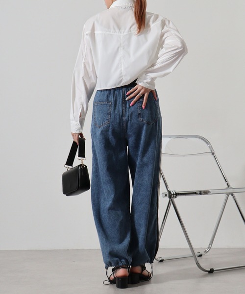 新品　今季　je crois soi サイド切替デニムパンツ ¥11,990 黒 FUNALIVE ジーンズ デニム デニムパンツ je crois soi サイド