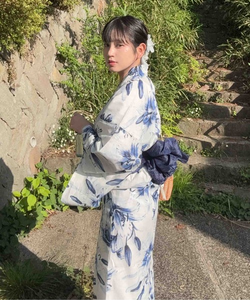 新品未開封✨️花柄浴衣 兵児帯 2点セット AS KNOW AS（アズノゥアズ） 浴衣 アソート花柄浴衣 兵児帯 2点セット