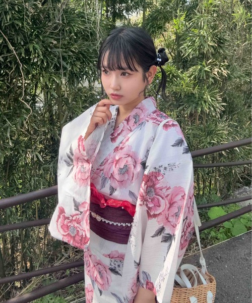 AS KNOW AS（アズノゥアズ） 浴衣 アソート花柄浴衣 兵児帯 2点セット