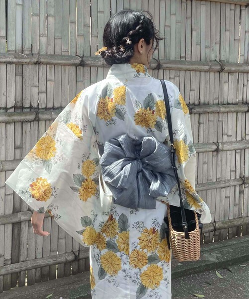 浴衣・兵児帯2点セット AS KNOW 浴衣 アソート花柄浴衣 兵児帯 2点セット「ZOZOTOWN限定