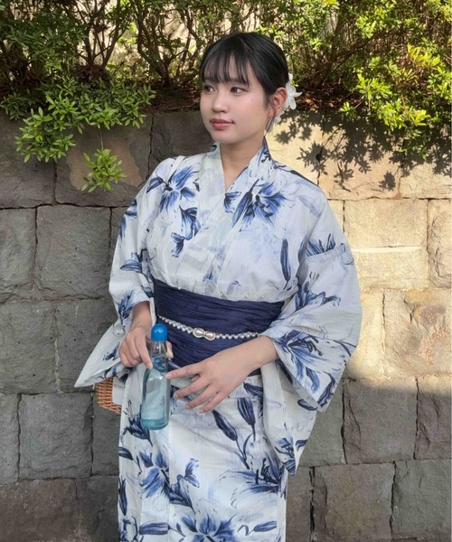 あおさん専用◇花柄浴衣 AS KNOW AS（アズノゥアズ） 浴衣 アソート花柄浴衣 兵児帯 2点セット
