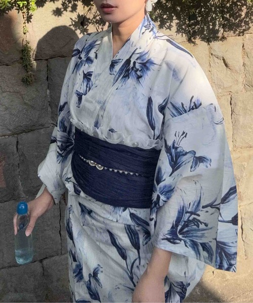 AS KNOW AS（アズノゥアズ） 浴衣 アソート花柄浴衣 兵児帯 2点セット