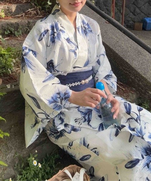 AS KNOW AS（アズノゥアズ） 浴衣 アソート花柄浴衣 兵児帯 2点セット