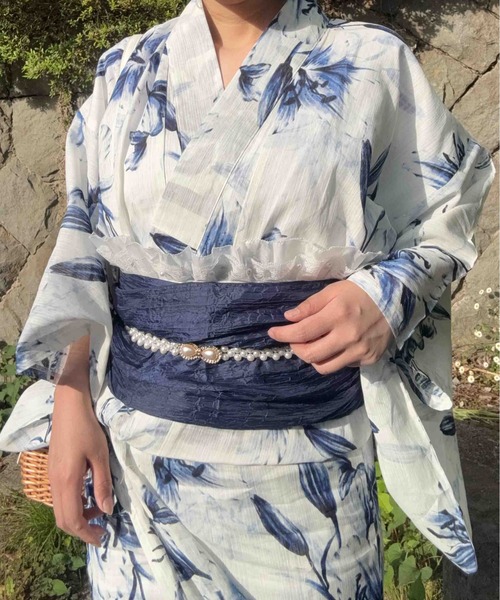 AS KNOW AS(アズノゥアズ) 浴衣 アソート花柄浴衣 兵児帯 2点セット AS KNOW AS(アズノゥアズ) 浴衣 アソート花柄浴衣 兵児帯 2点セット