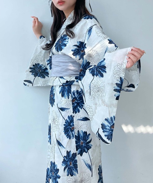 AS KNOW AS（アズノゥアズ） 浴衣 アソート花柄浴衣 兵児帯 2点セット