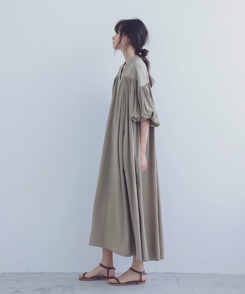 DRESSLAVE ワンピース volume pleats tuck dress(ボリューム