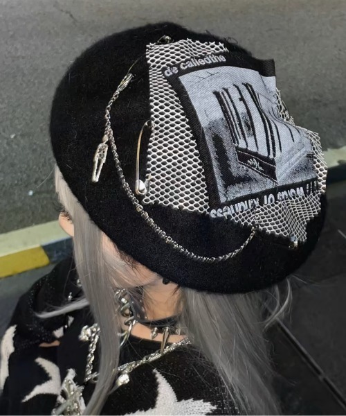 NOVESSEL 帽子 ベレー帽 A'GEM/9 × .kom「NOVESSEL/ノベセル」チェーン