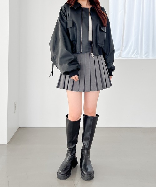 Heather（ヘザー） スカート ベルト付きプリーツミニスカート 145370
