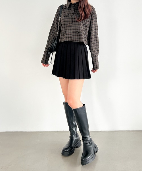 Heather（ヘザー） スカート ベルト付きプリーツミニスカート 145370