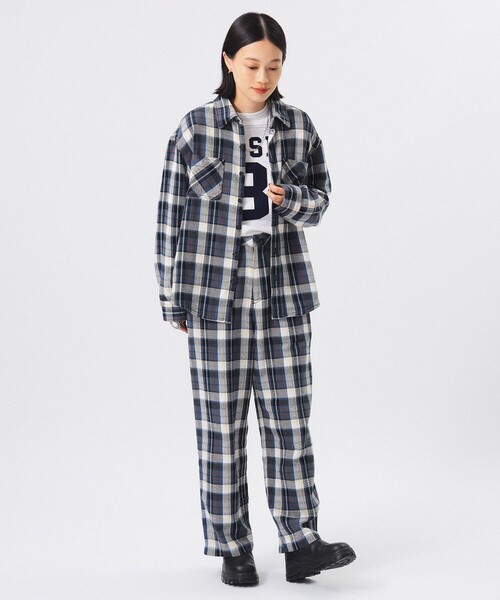 BEAMS BOY ブラウス シャツ ボーイ ワークチェック ロングスリーブ 