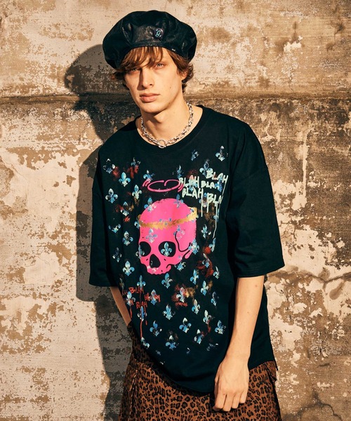 glamb tシャツ Lily Skull T-Shirt / リリースカルTシャツ