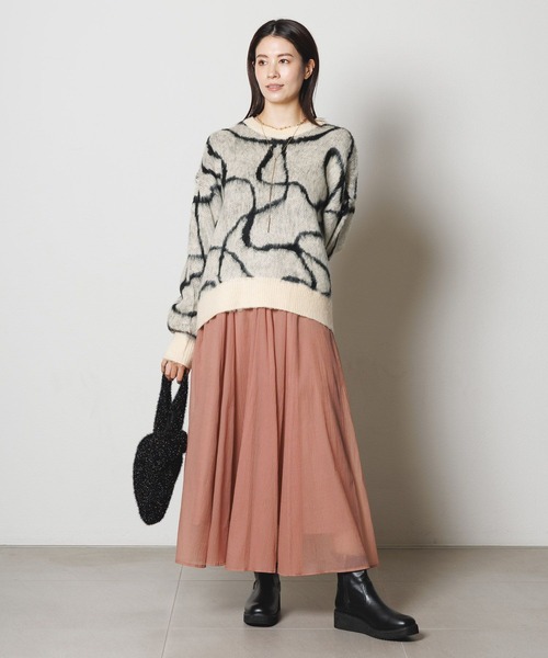 ニット セーター 線画シャギープルオーバー/151518 レディース Elura ニット セーター 線画シャギープルオーバー/151518