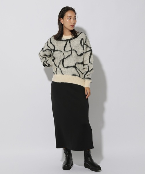 ニット セーター 線画シャギープルオーバー/151518 レディース Elura ニット セーター 線画シャギープルオーバー/151518