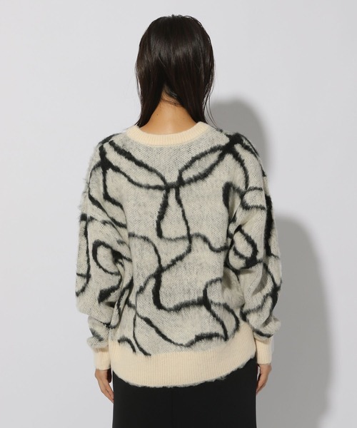 ニット セーター 線画シャギープルオーバー/151518 レディース Elura ニット セーター 線画シャギープルオーバー/151518