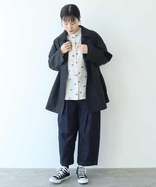 yuni ユニ コート yuni ステンカラーコート コート ビンテージコットン ミドル