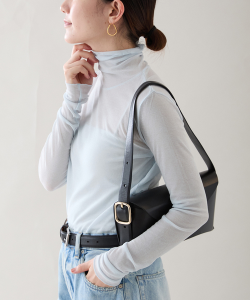 tシャツ Sheer twist cotton turtle レディース