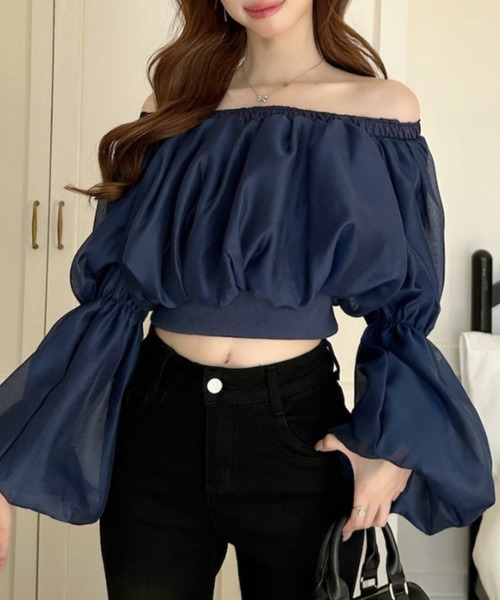 ZAFUL♡シフォン♡オフショルトップス オフショルシフォンセットアップ | selectshop MAJOLIE