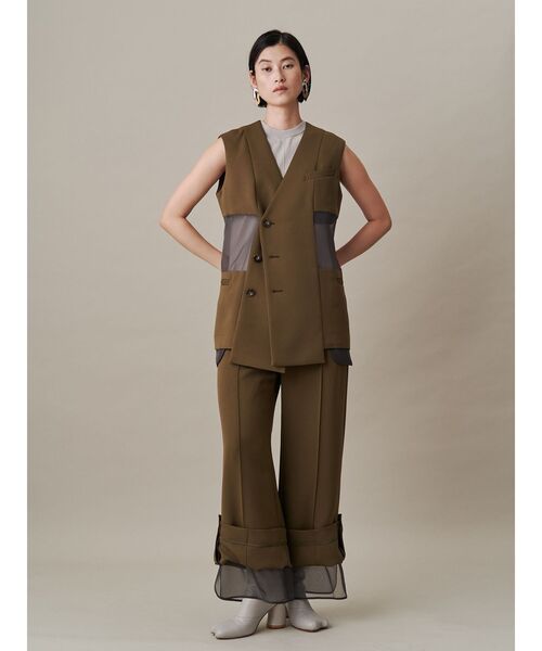 UN3D. コート アウター SHEER LAYERED VEST「セットアップ着用