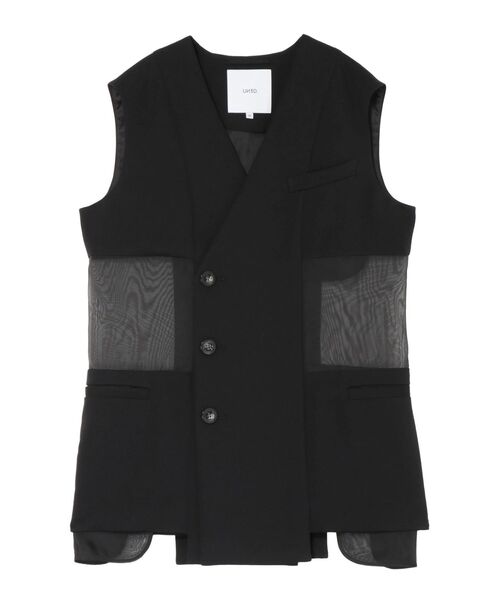 UN3D. コート アウター SHEER LAYERED VEST「セットアップ着用可能 