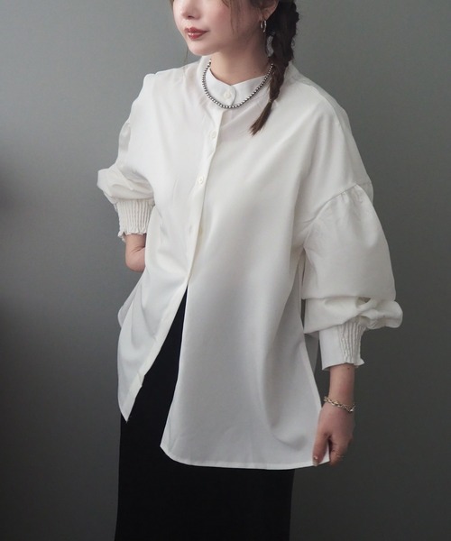 ブラウス シャツ 2way volume sleeve blouse /2way バックボタン
