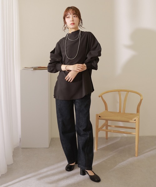 ブラウス シャツ 2way volume sleeve blouse /2way バックボタン 