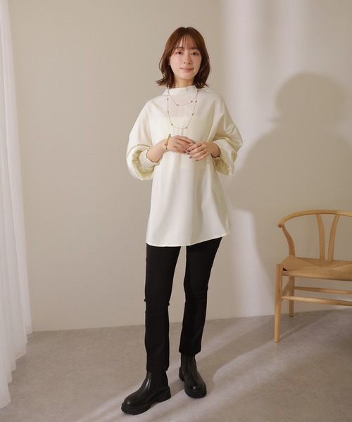 ブラウス シャツ 2way volume sleeve blouse /2way バックボタン 