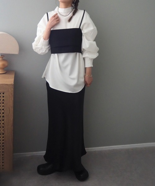 ブラウス シャツ 2way volume sleeve blouse /2way バックボタン