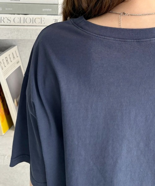 TREOVER tシャツ ヴィンテージ風 ピグメントショート丈Tシャツ
