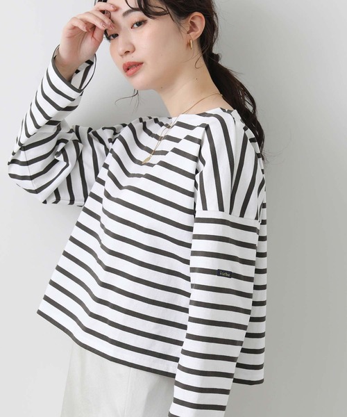 tシャツ ルミノアボーダーショートカットソー レディース