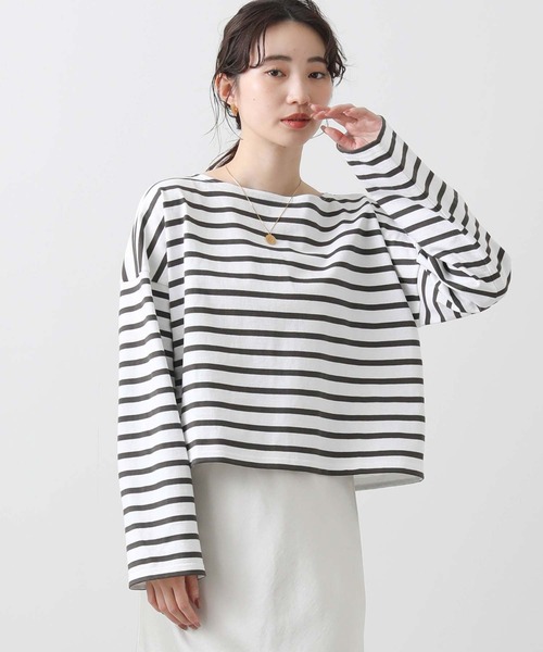 専用★新品★Leminor ルミノア☆マリンボーダーAラインカットソー Le Minor tシャツ 「Le Minor/ルミノア」ボーダーカットソー