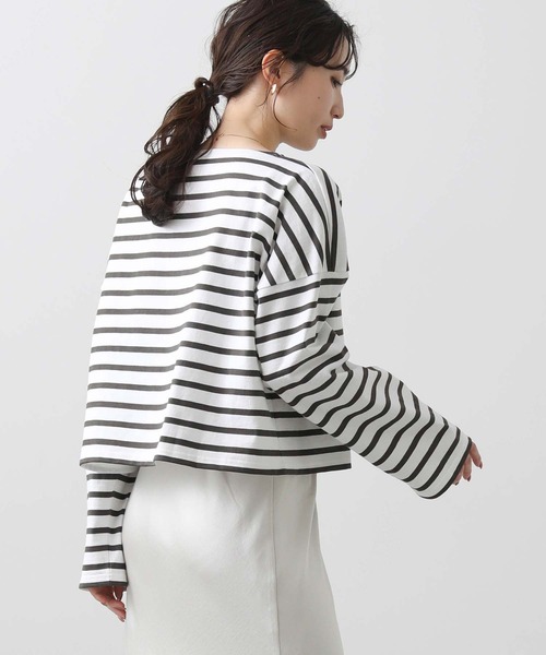 tシャツ ルミノアボーダーショートカットソー レディース LEMINOR tシャツ ルミノアボーダーショートカットソー
