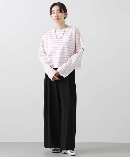 tシャツ ルミノアボーダーショートカットソー レディース LEMINOR tシャツ ルミノアボーダーショートカットソー